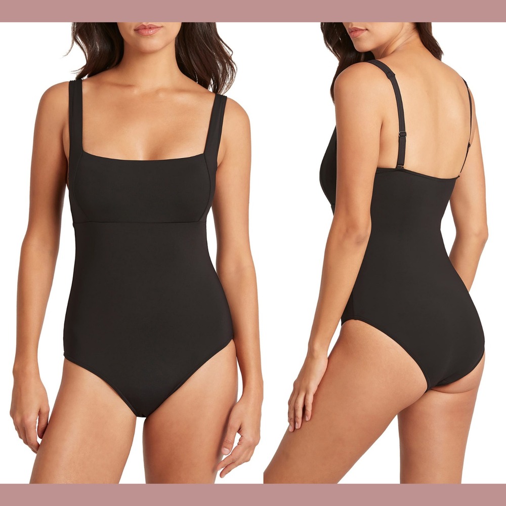 NWT $120 Sea Level [ 10 US  ] Square neck Underwire One Piece‎ Swimsuit #6927